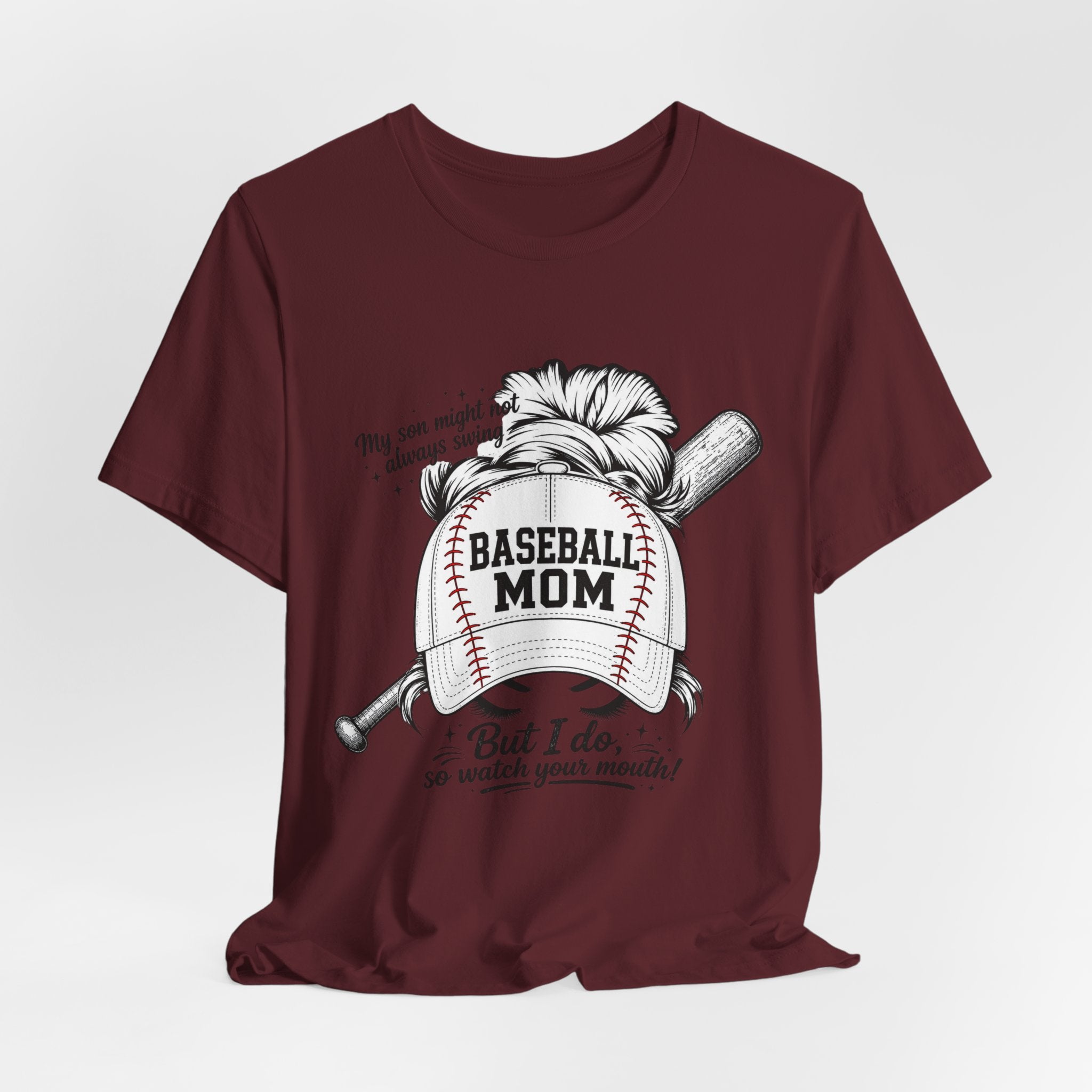 Baseball Mom T‑Shirt — 'Baseball Mom' Graphic Tee with Back Name & Number