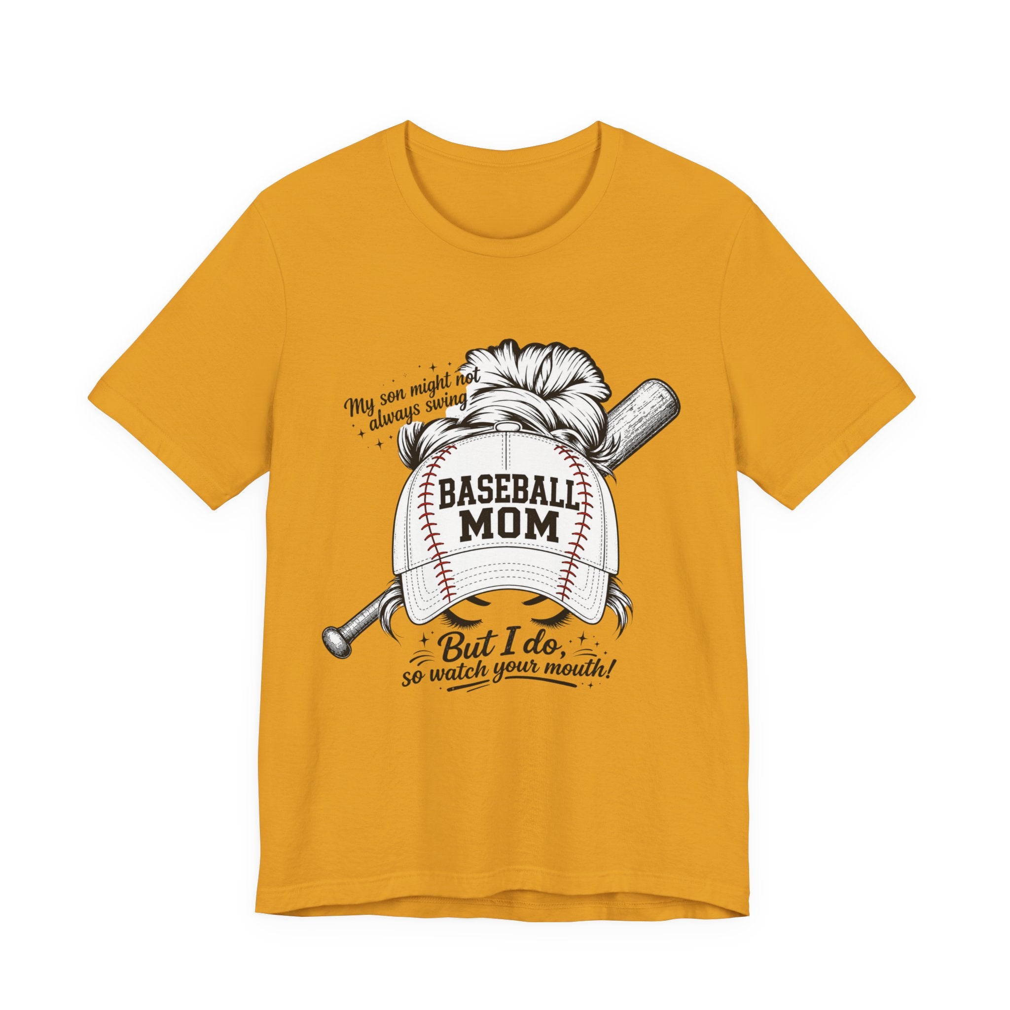 Baseball Mom T‑Shirt — 'Baseball Mom' Graphic Tee with Back Name & Number