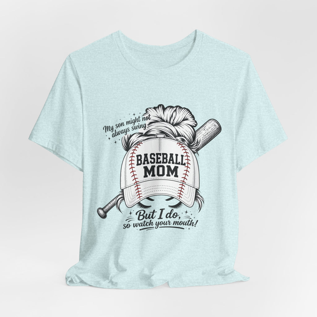 Baseball Mom T‑Shirt — 'Baseball Mom' Graphic Tee with Back Name & Number