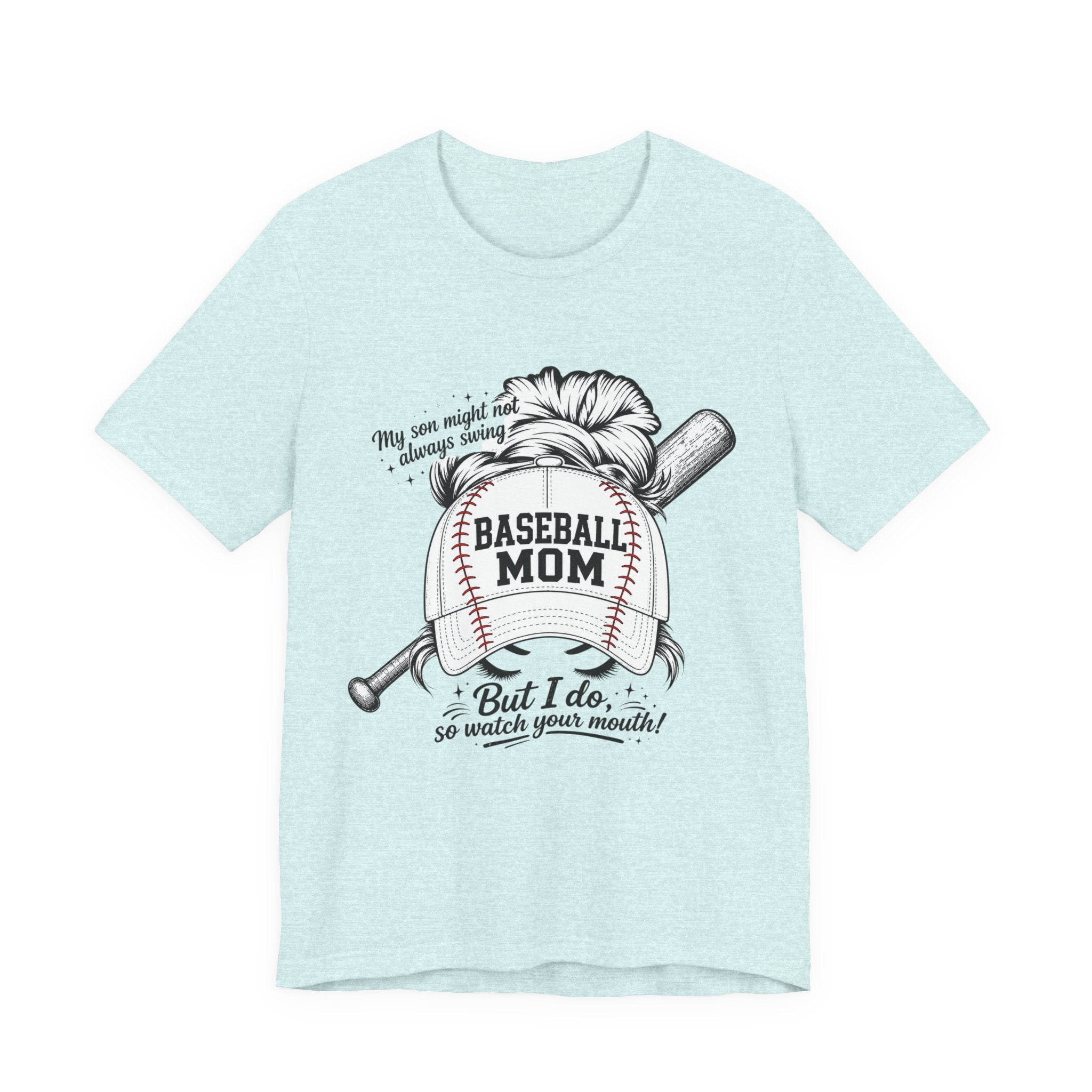 Baseball Mom T‑Shirt — 'Baseball Mom' Graphic Tee with Back Name & Number