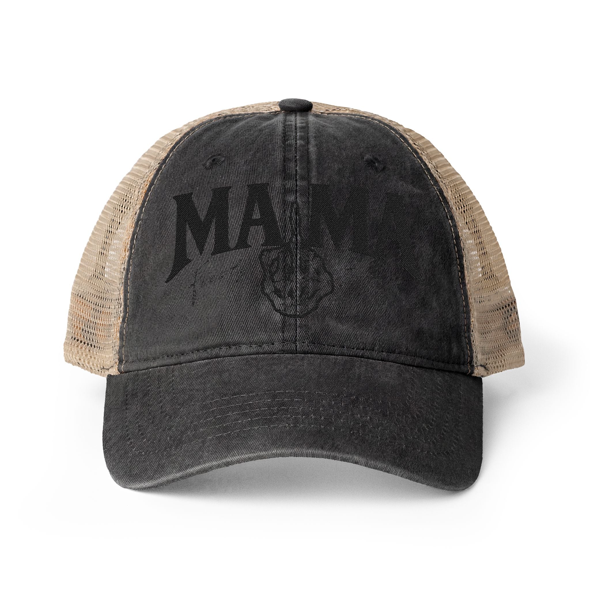 Women's Washed Mesh-Back Cap "Tired as a Mother"